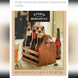Studio Mercantile Wooden 6-pack Bottle Caddy